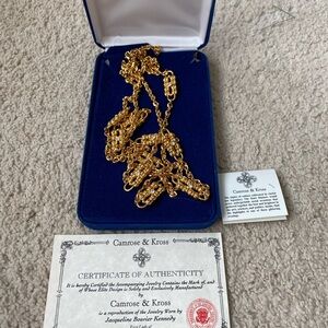 Gold paper clip Jackie Kennedy necklace